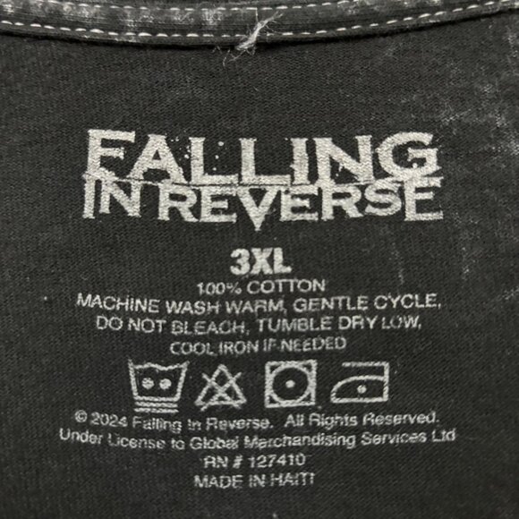 Falling in Reverse All My Life Rock Band Mineral Wash T-Shirt Size 3XL - Picture 4 of 4